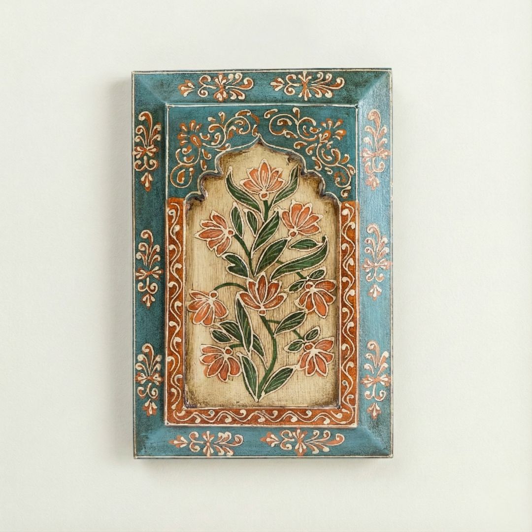 Turquoise Handpainted Wooden Wall Frame (12x8 inch)