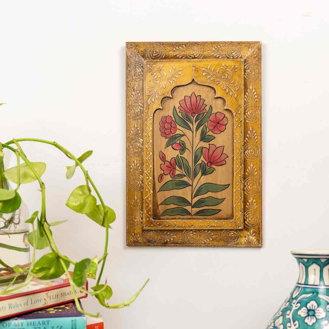 Yellow Handpainted Wooden Wall Frame (12x8 inch)