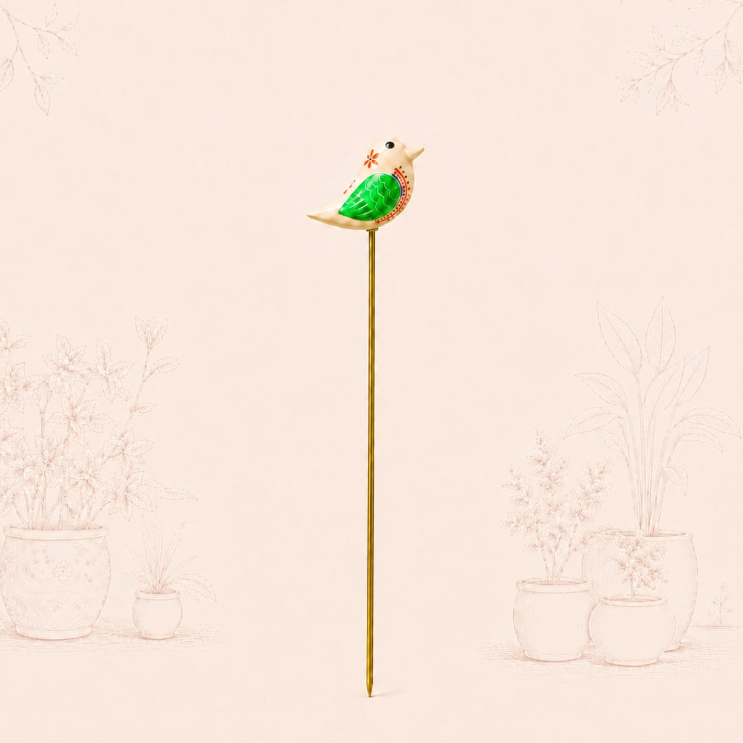 Chirpy Bird Wooden Garden Stake (Set Of 3)