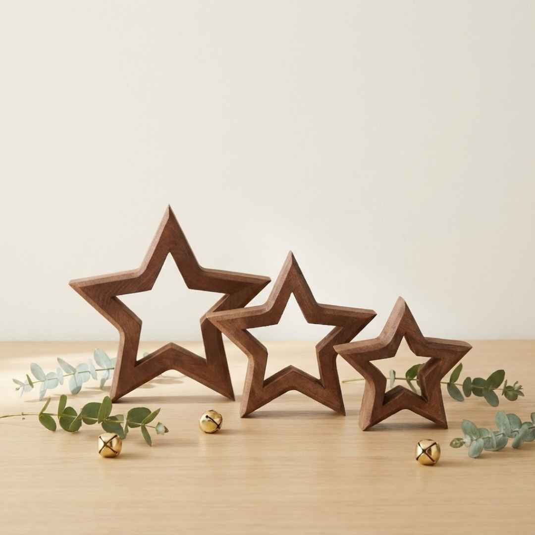 Wooden Star Table Decor (Set of 3)