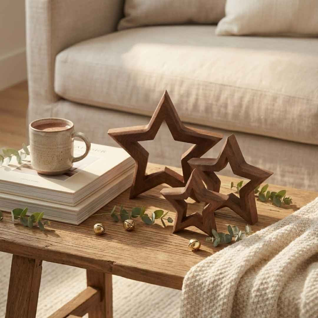 Wooden Star Table Decor (Set of 3)