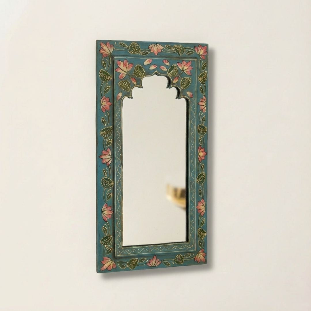 Midnight Blue Handpainted Wooden Mirror