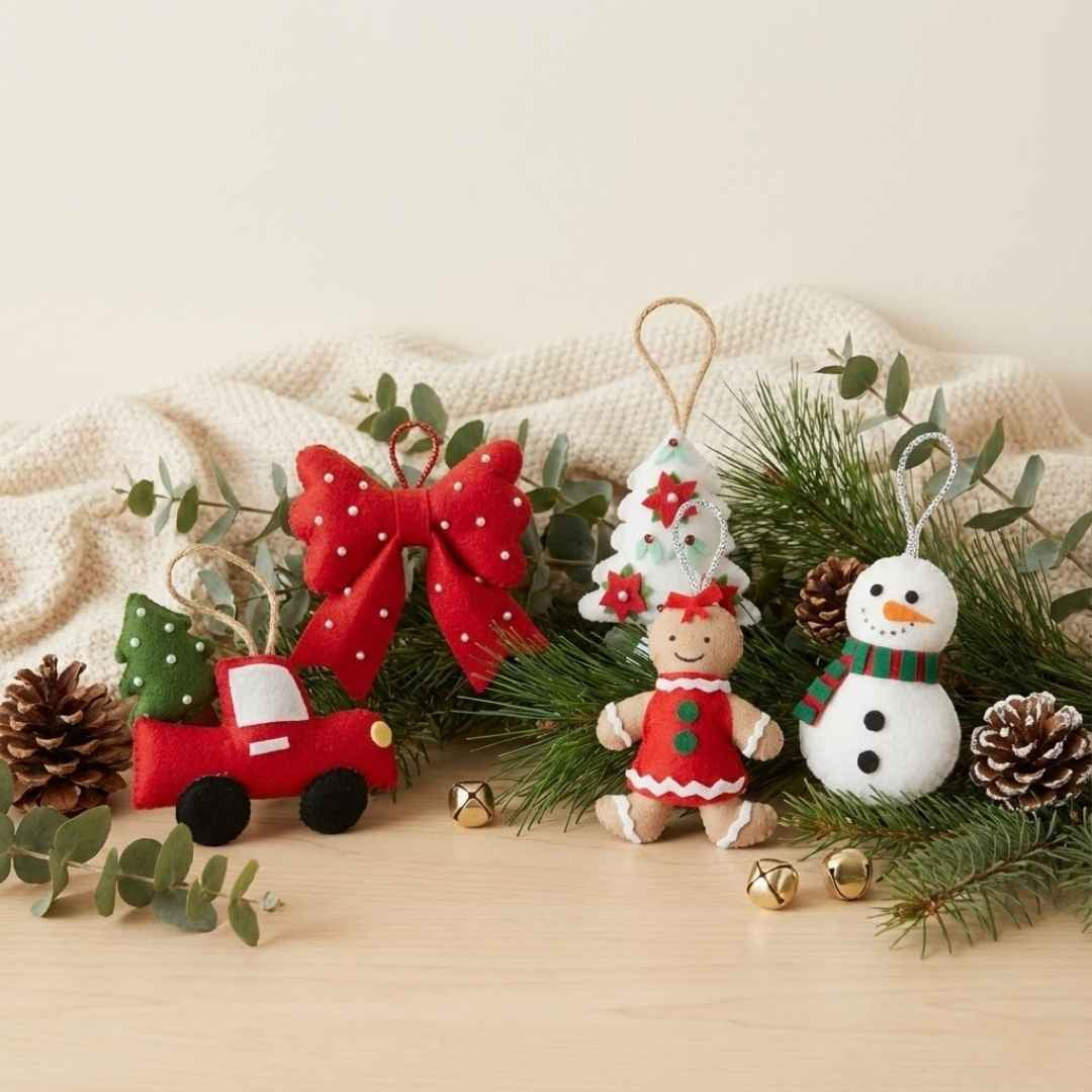 Felt Tree Ornaments (Set Of 5)