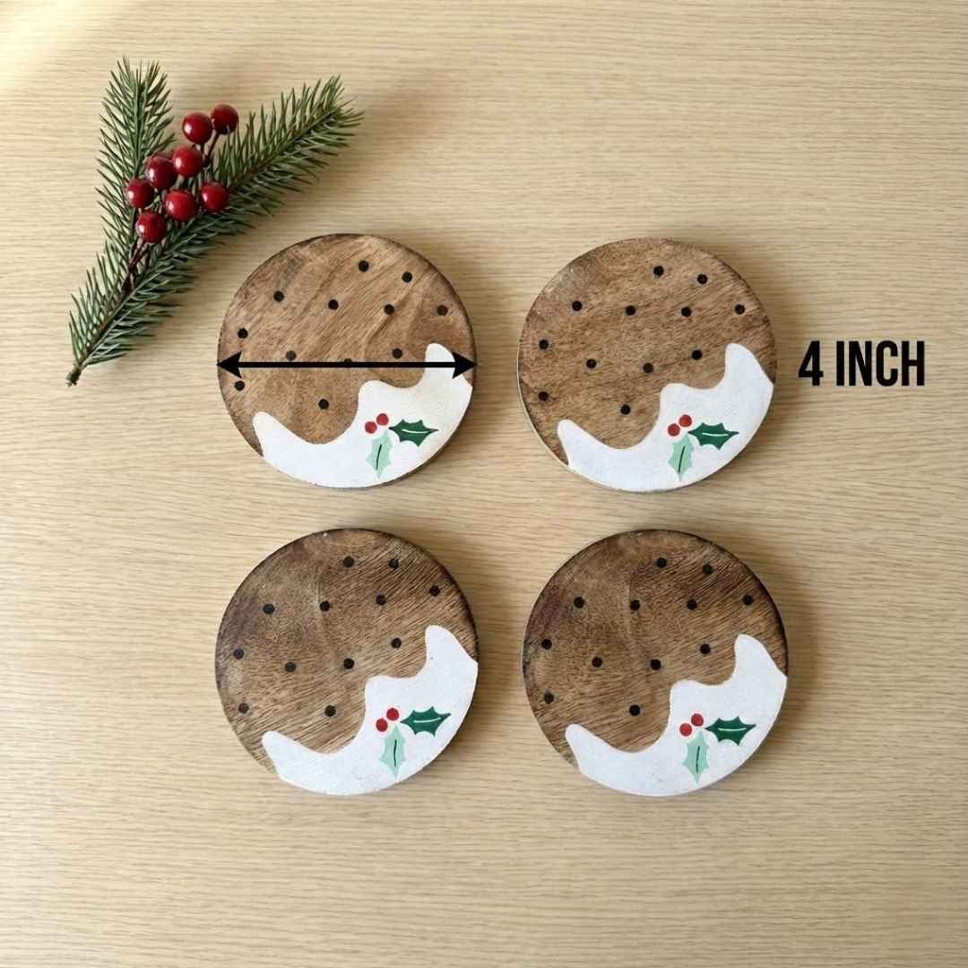 Christmas Wooden Coaster Set (4 pcs)