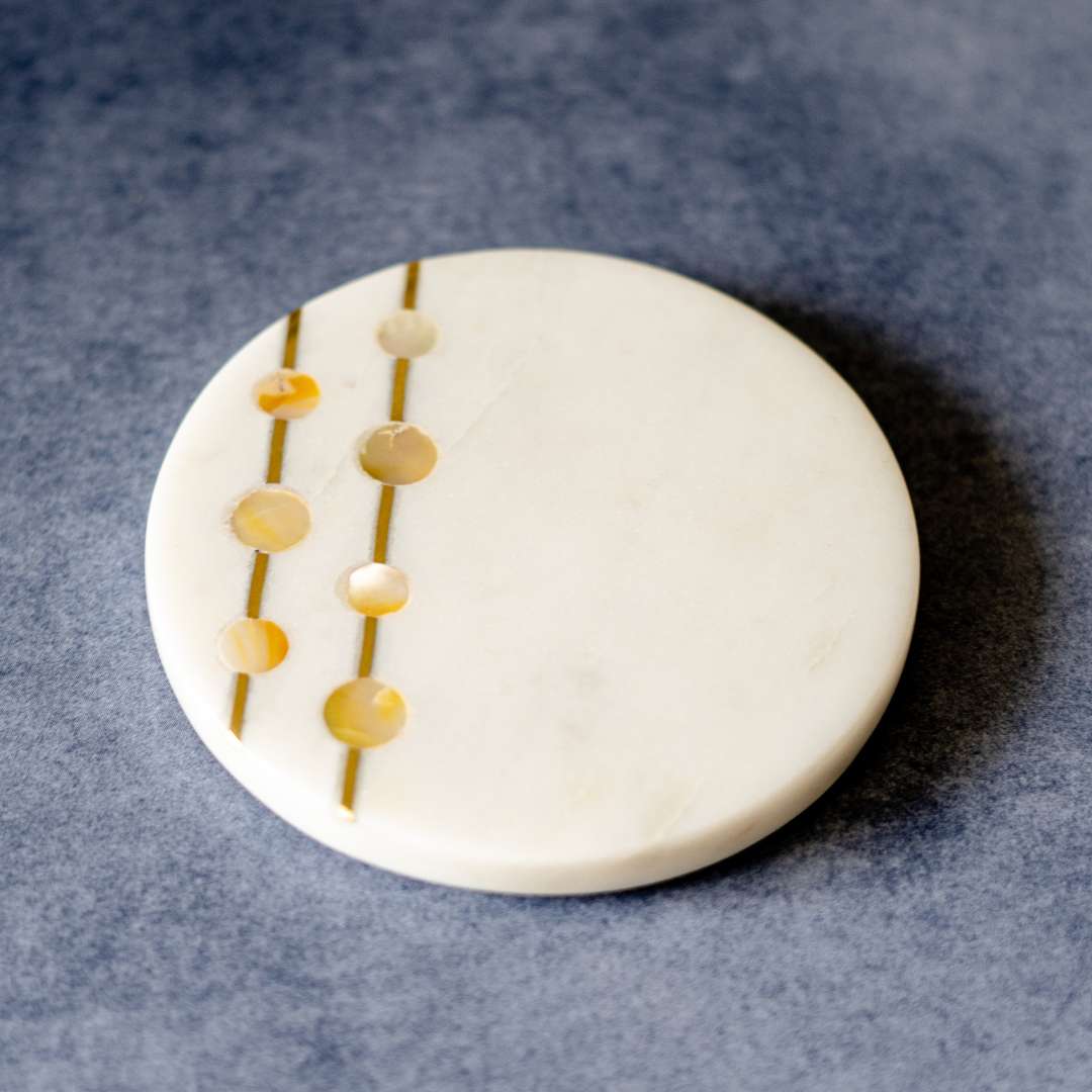 Atrangi Designer Marble Coaster (Set Of 2)