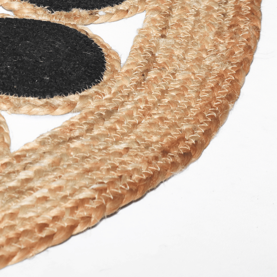 Atrangi Studio Black Round Jute Rug