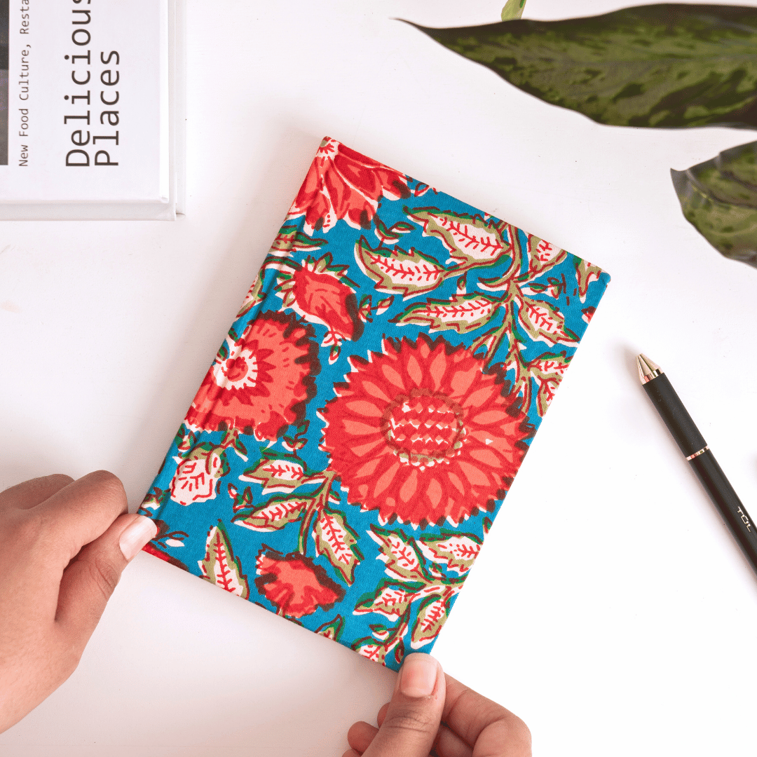 Atrangi Studio Indigo Bloom Block Print Diary