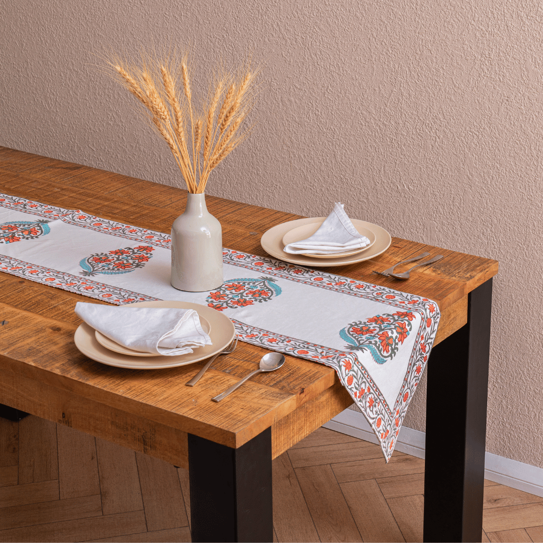 Atrangi Studio Daffodil Block Print Runner