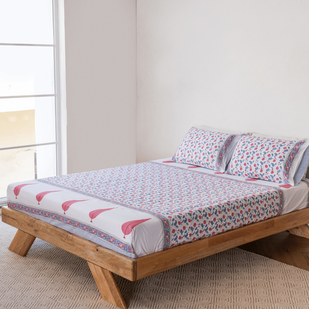Atrangi Studio Gulzar Jaal Block Print Double Bed Bedsheet