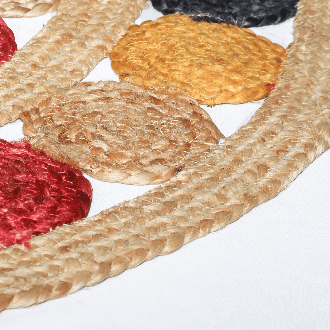 Atrangi Studio Colourful Circles Jute Rug