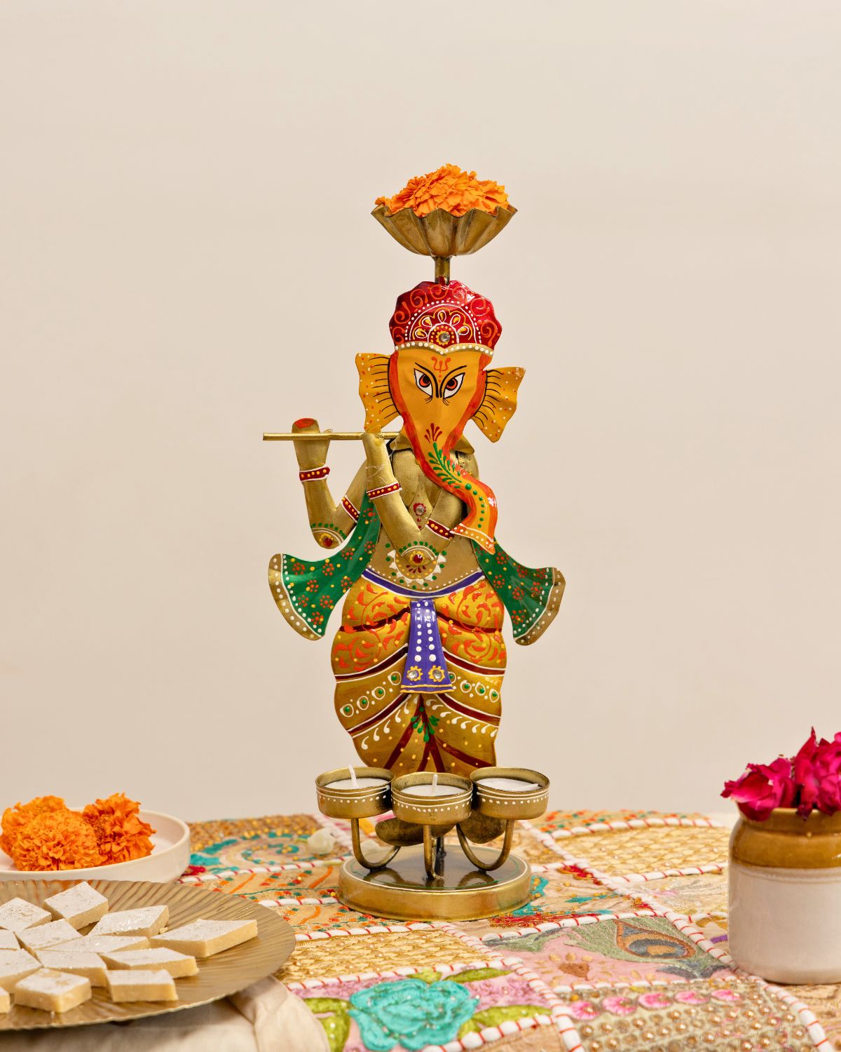 Ganesha Iron Tealight Holder