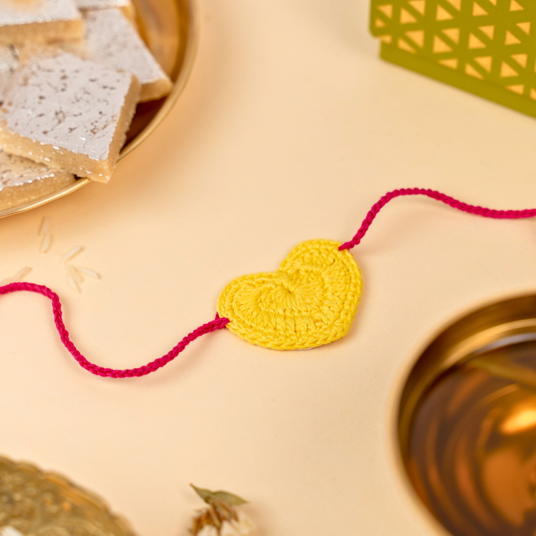 Heart Crochet Rakhi | Atrangi Studio