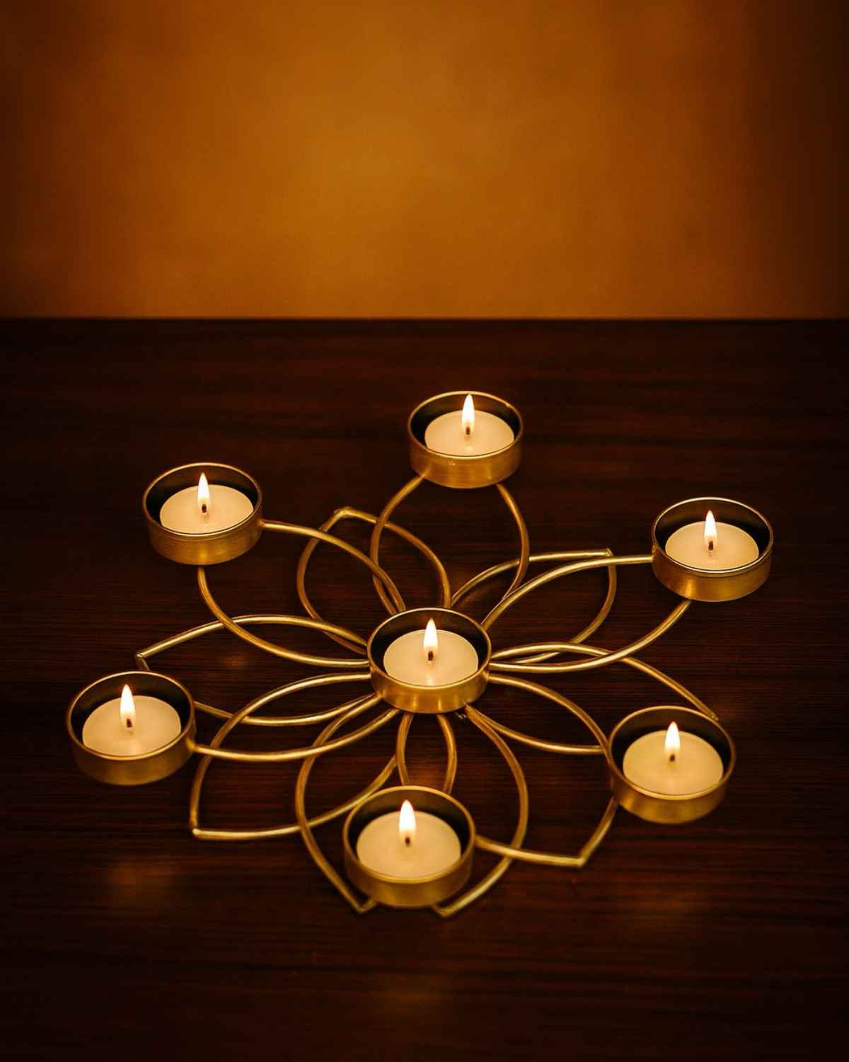 Lotus Iron Tealight Holder