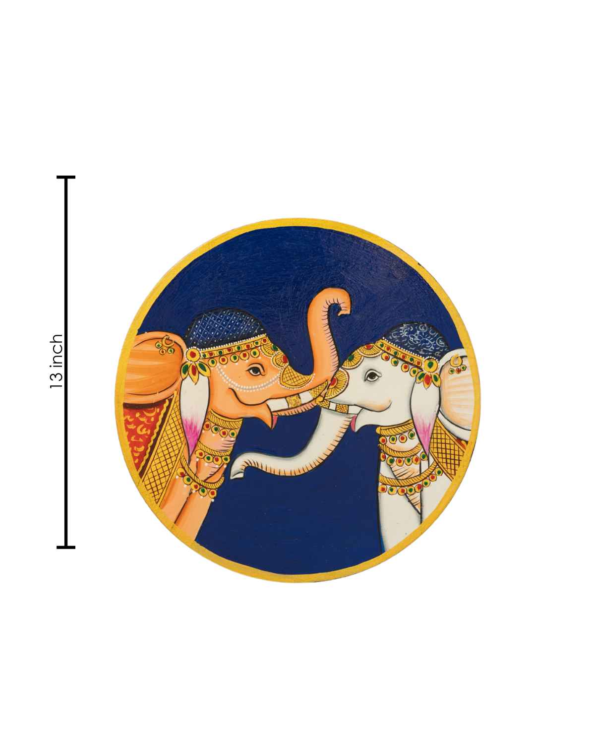 Royal Elephants Pichwai Wall Plate