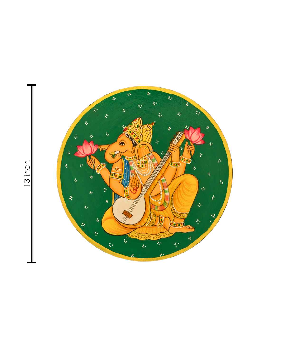 Veena Ganesha Pichwai Wall Plate
