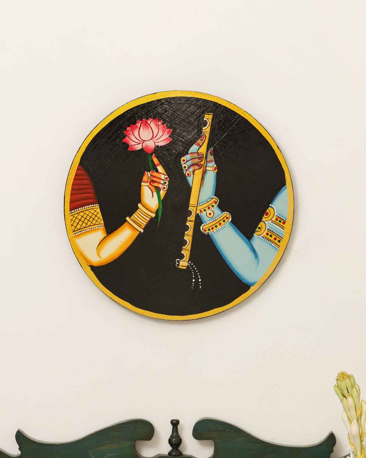 Radha Krishna Pichwai Wall Plate