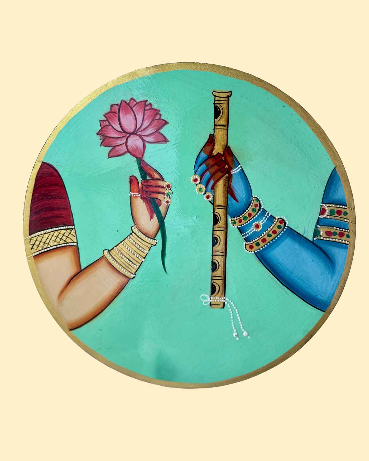 Radha Krishna Pichwai Wall Plate
