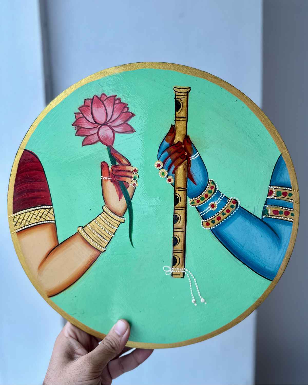 Radha Krishna Pichwai Wall Plate