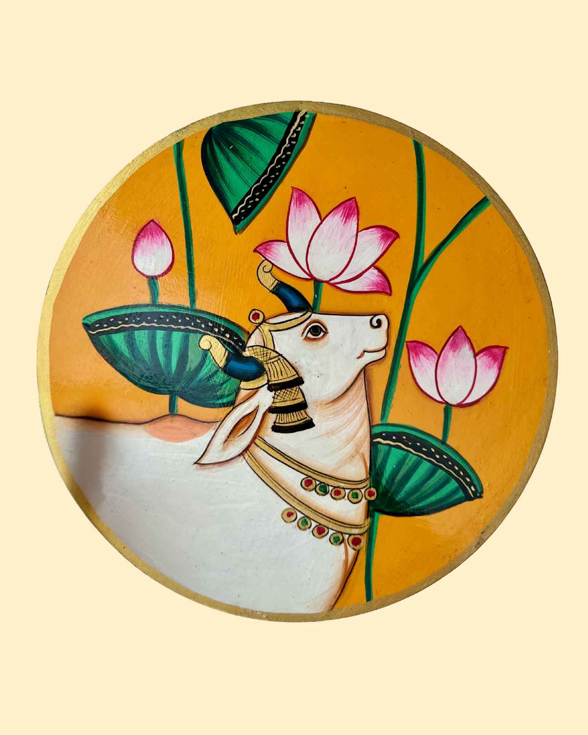 Sacred Cow Pichwai Wall Plate