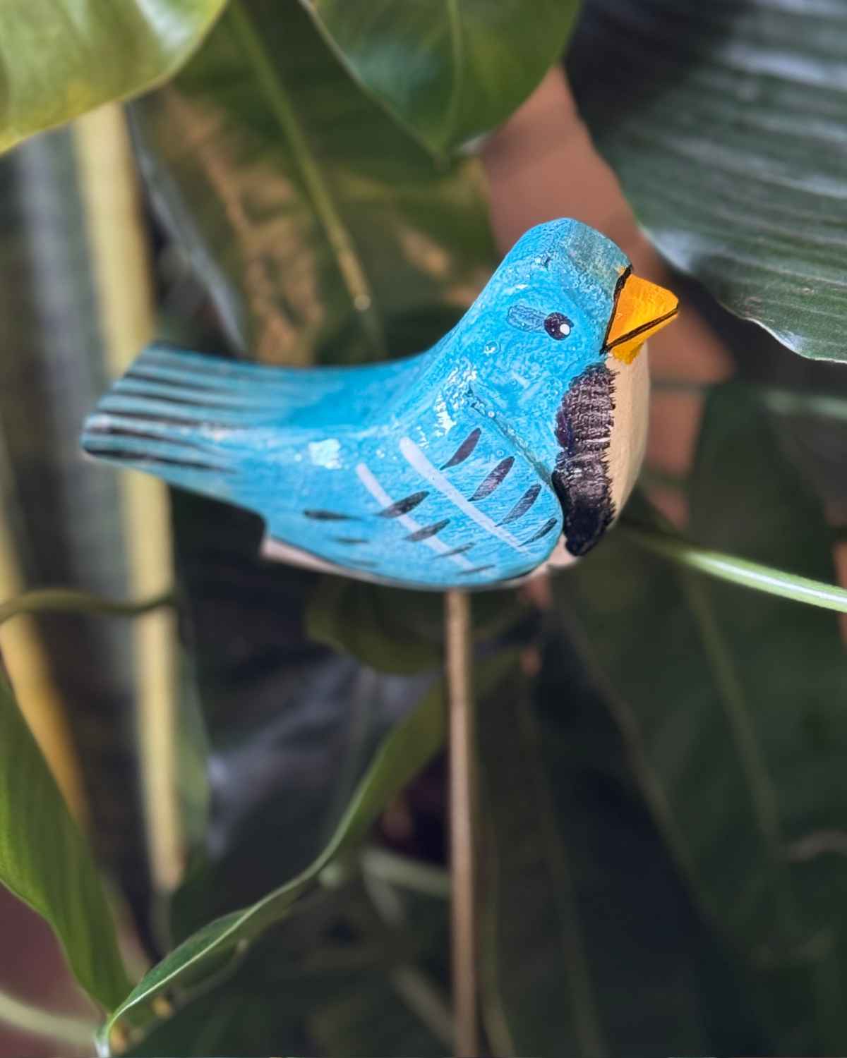 Blue Bird Wooden Garden Stake (Set Of 3)