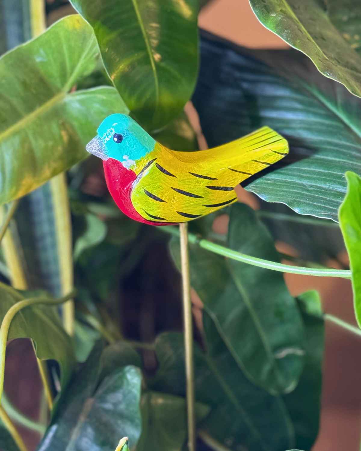 Green Bird Wooden Garden Stake (Set Of 3)