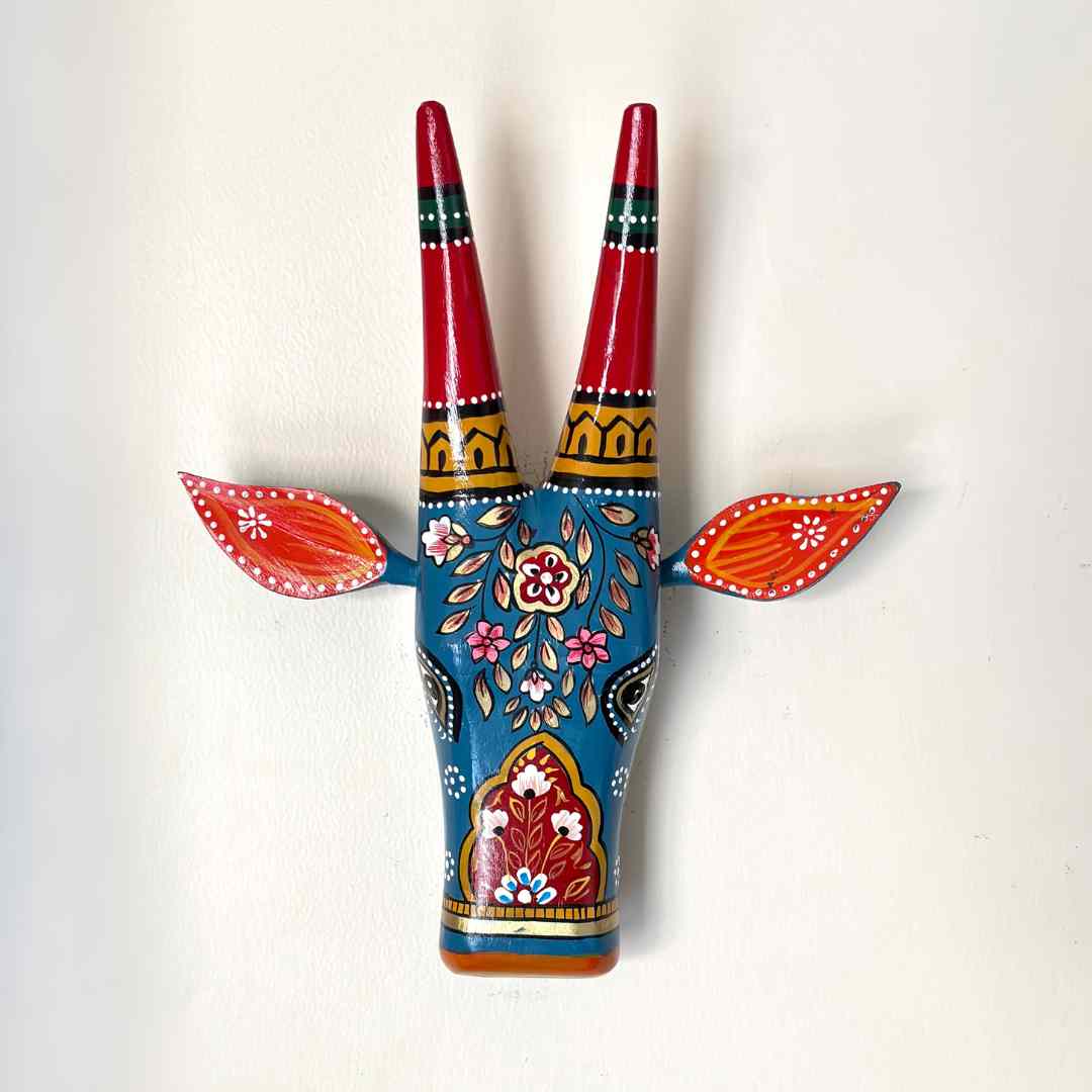 Blue Cow Wall Decor Handpainted