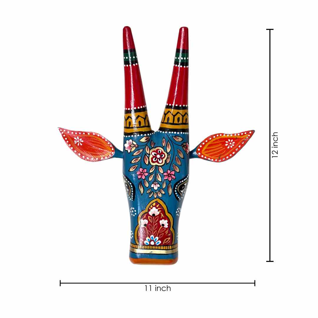 Blue Cow Wall Decor Handpainted