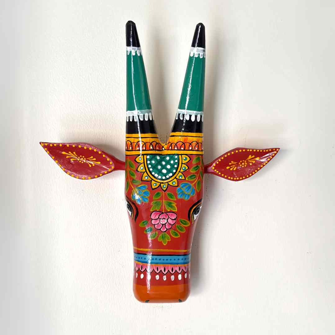 Orange Cow Wall Decor Handpainted