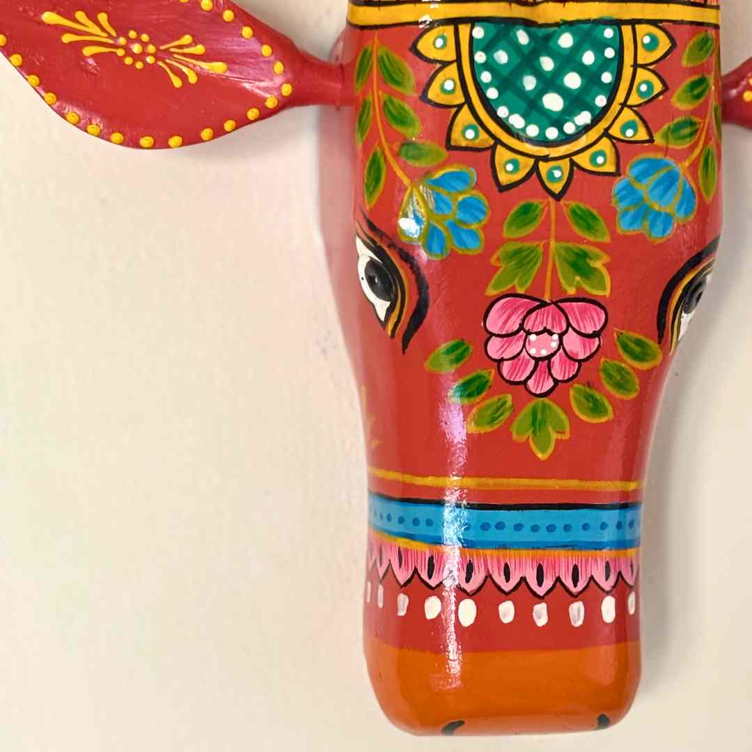 Orange Cow Wall Decor Handpainted
