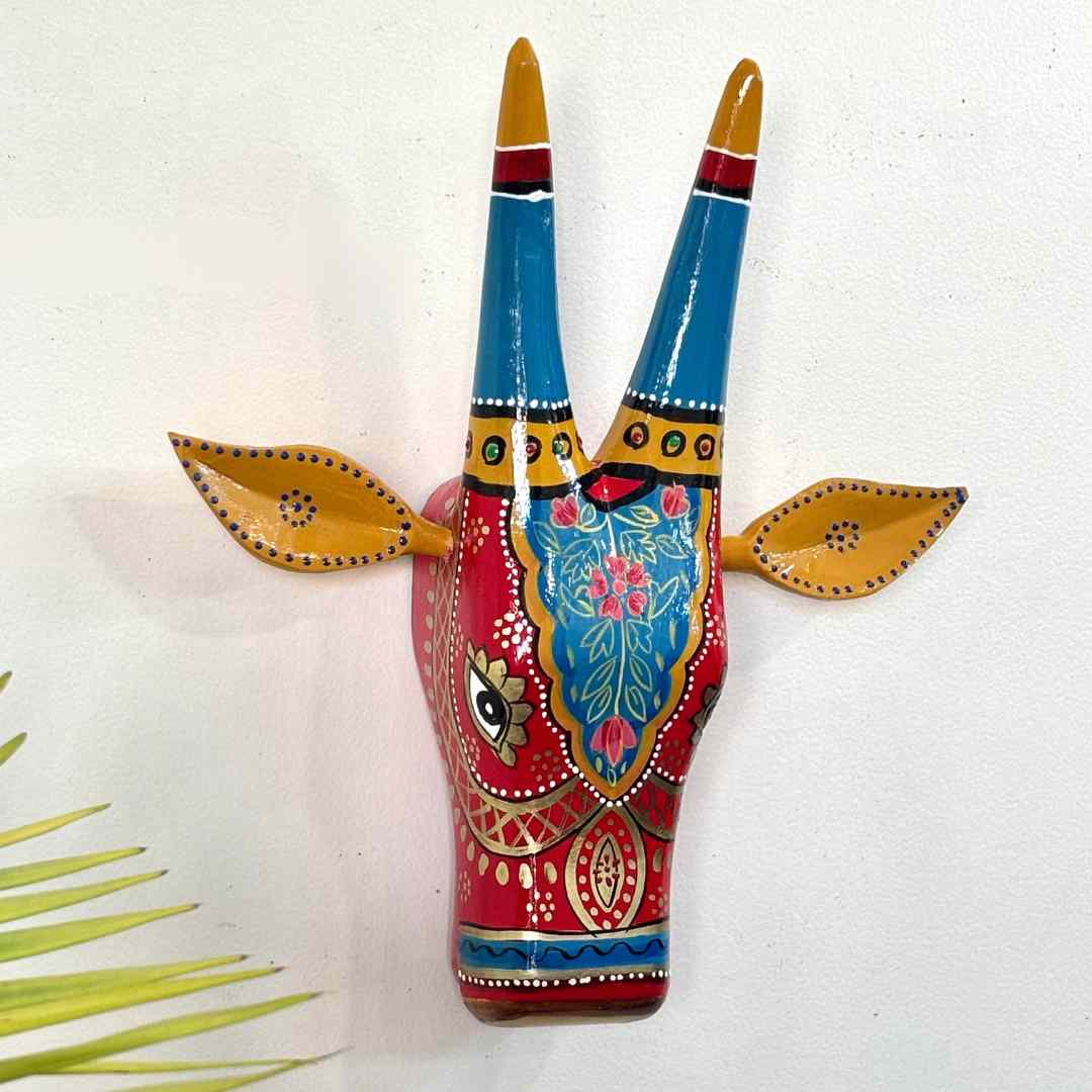 Red Cow Wall Decor Handpainted