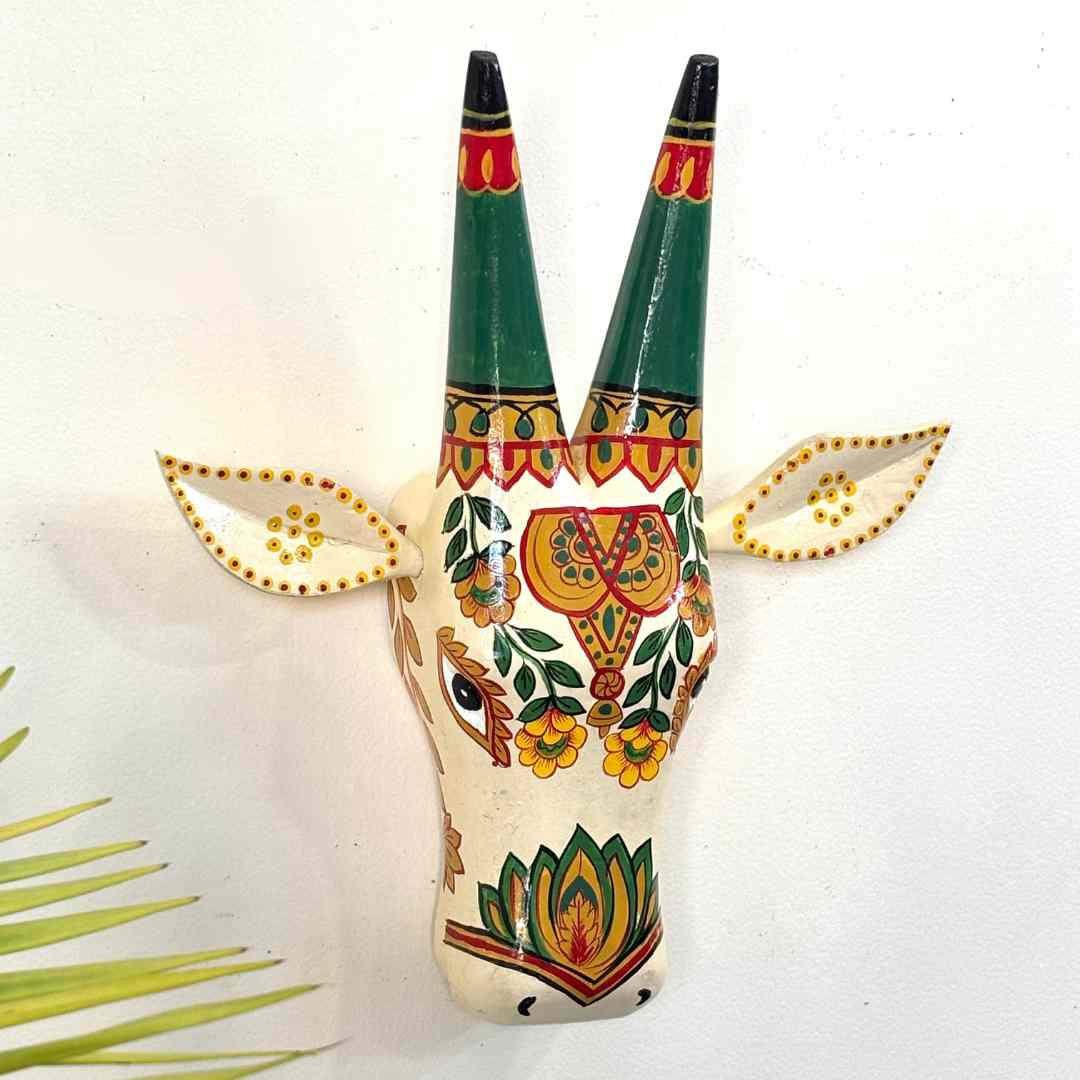 Ivory Cow Wall Decor Handpainted