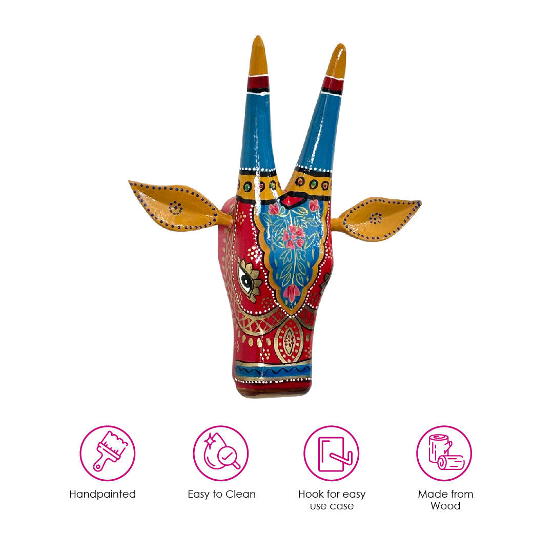 Red Cow Wall Decor Handpainted