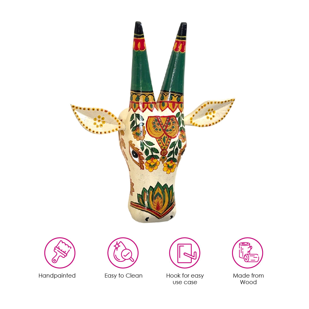 Ivory Cow Wall Decor Handpainted