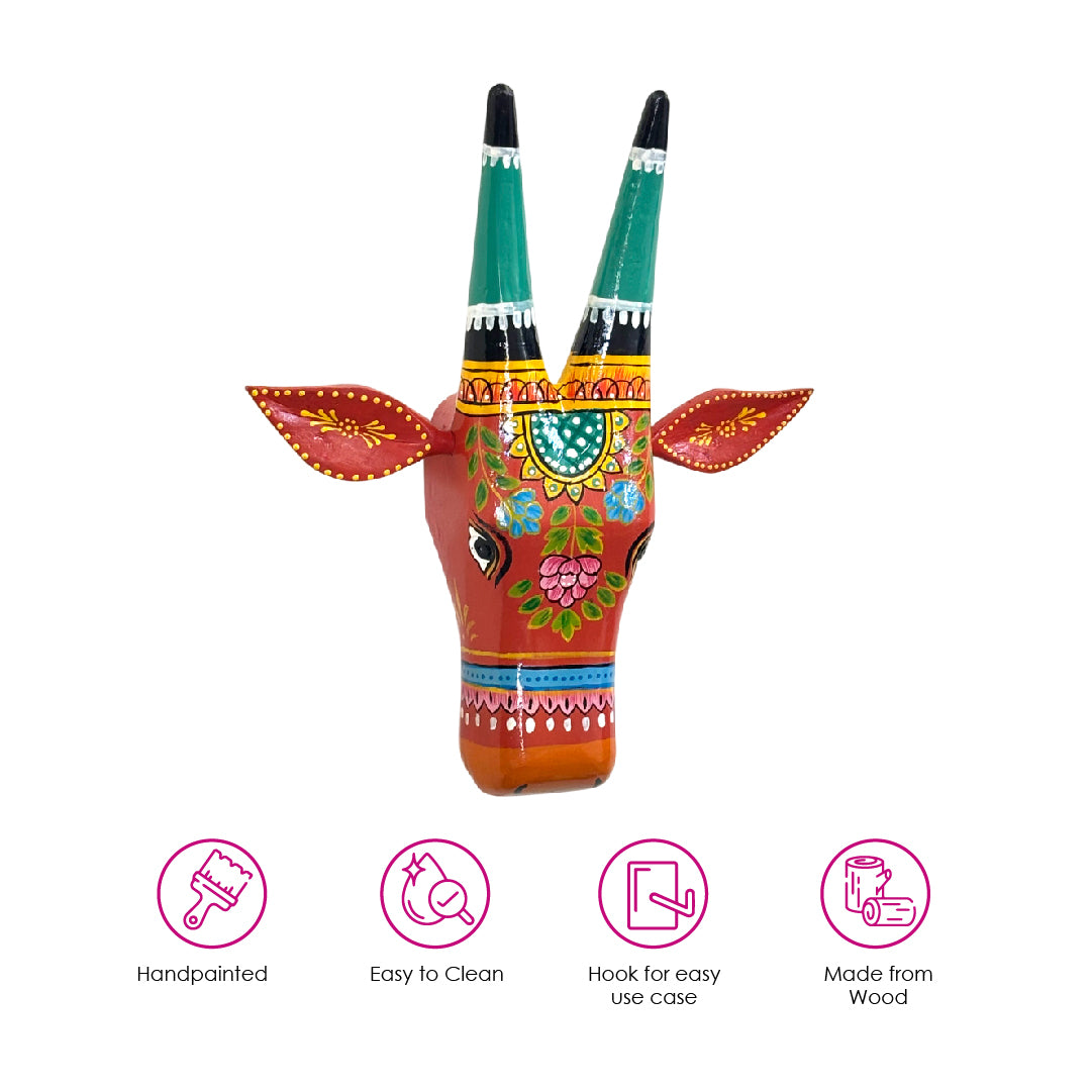 Orange Cow Wall Decor Handpainted