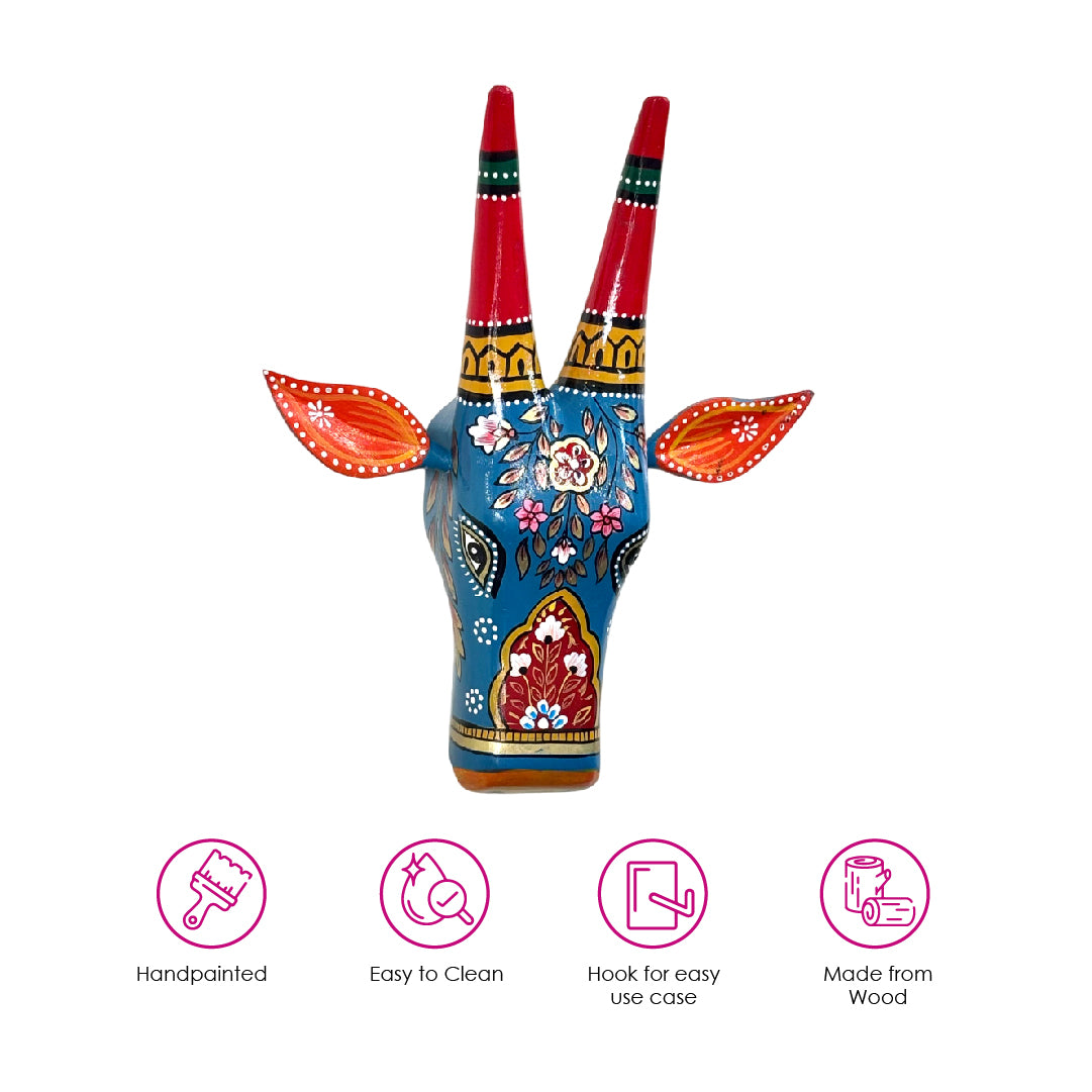 Blue Cow Wall Decor Handpainted