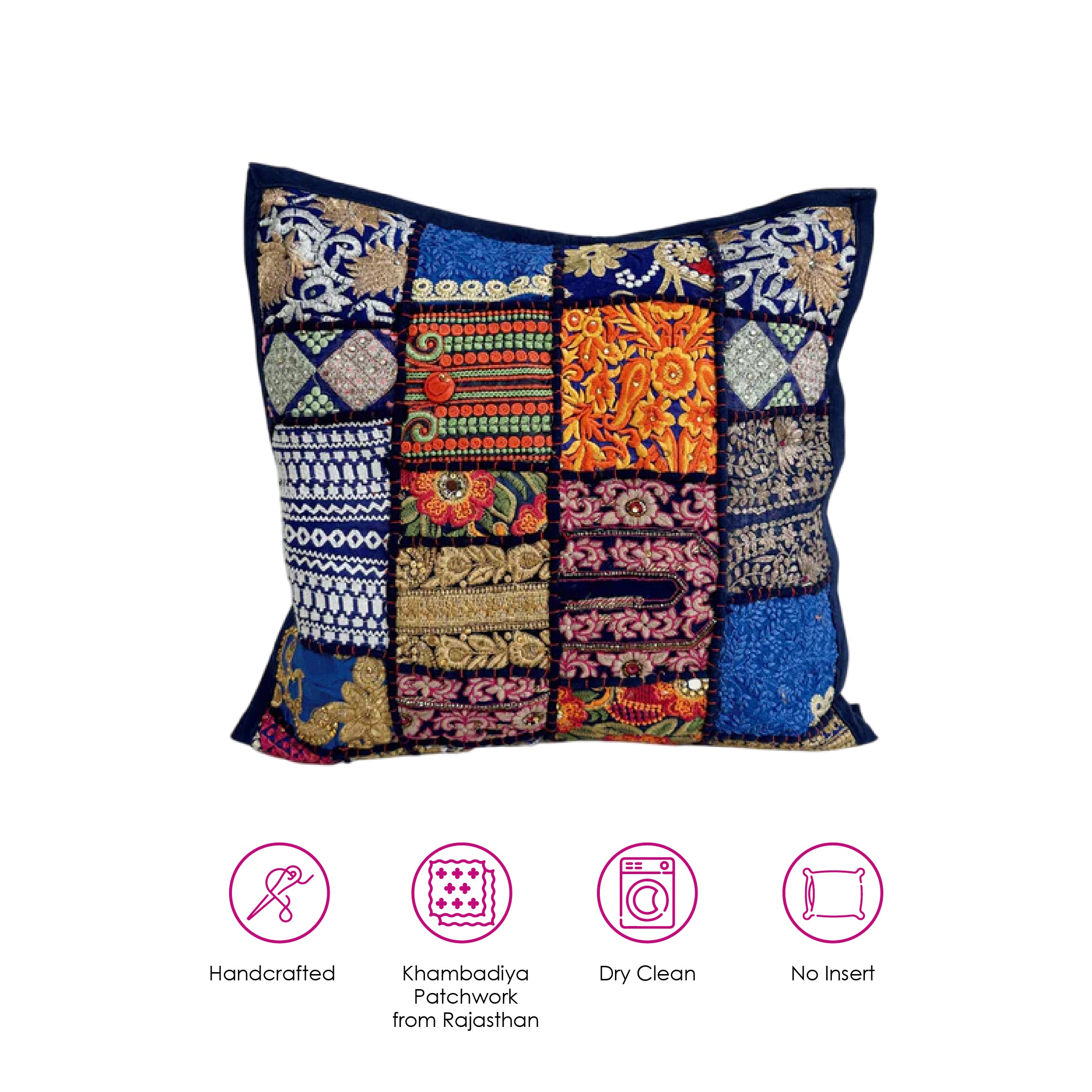 Blue Patchwork Cushion Cover (Set of 2)