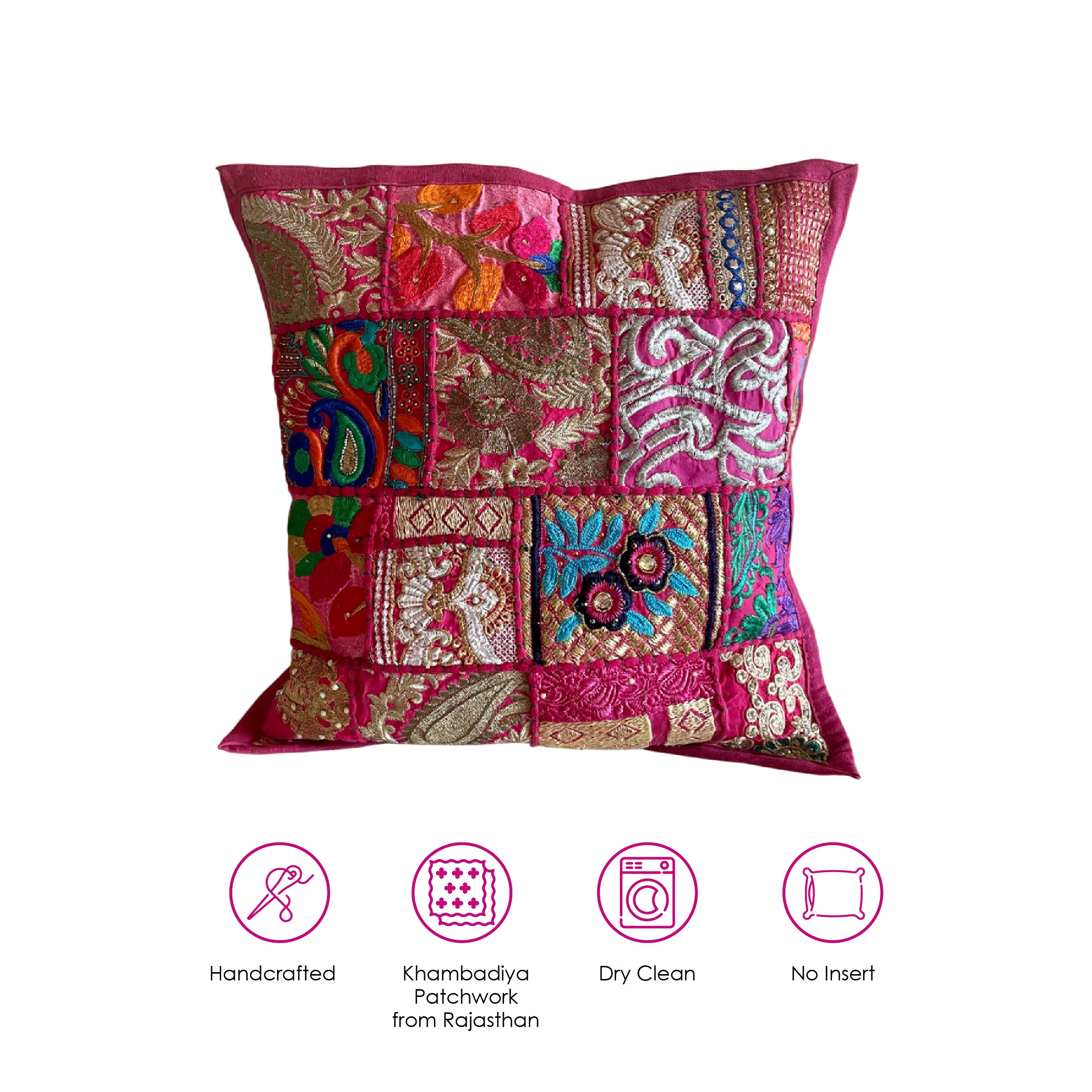 Pink Patchwork Cushion Cover (Set of 2)