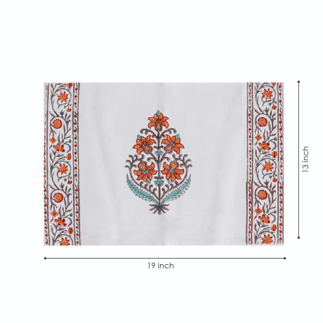 Daffodil Block Print Table Mat (Set of 2)