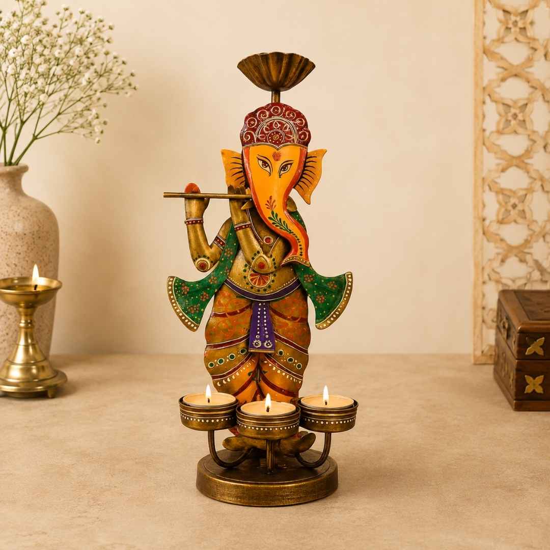Ganesha Iron Tealight Holder