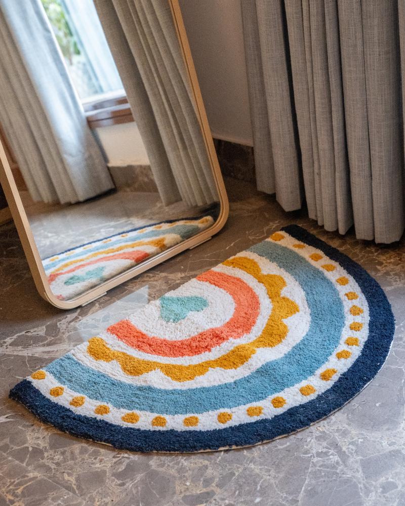 Atrangi Studio Rainbow Tufted Floor Mat