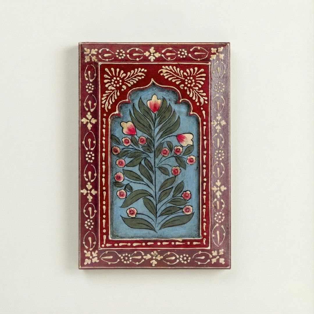 Red Handpainted Wooden Wall Frame (12x8 inch)