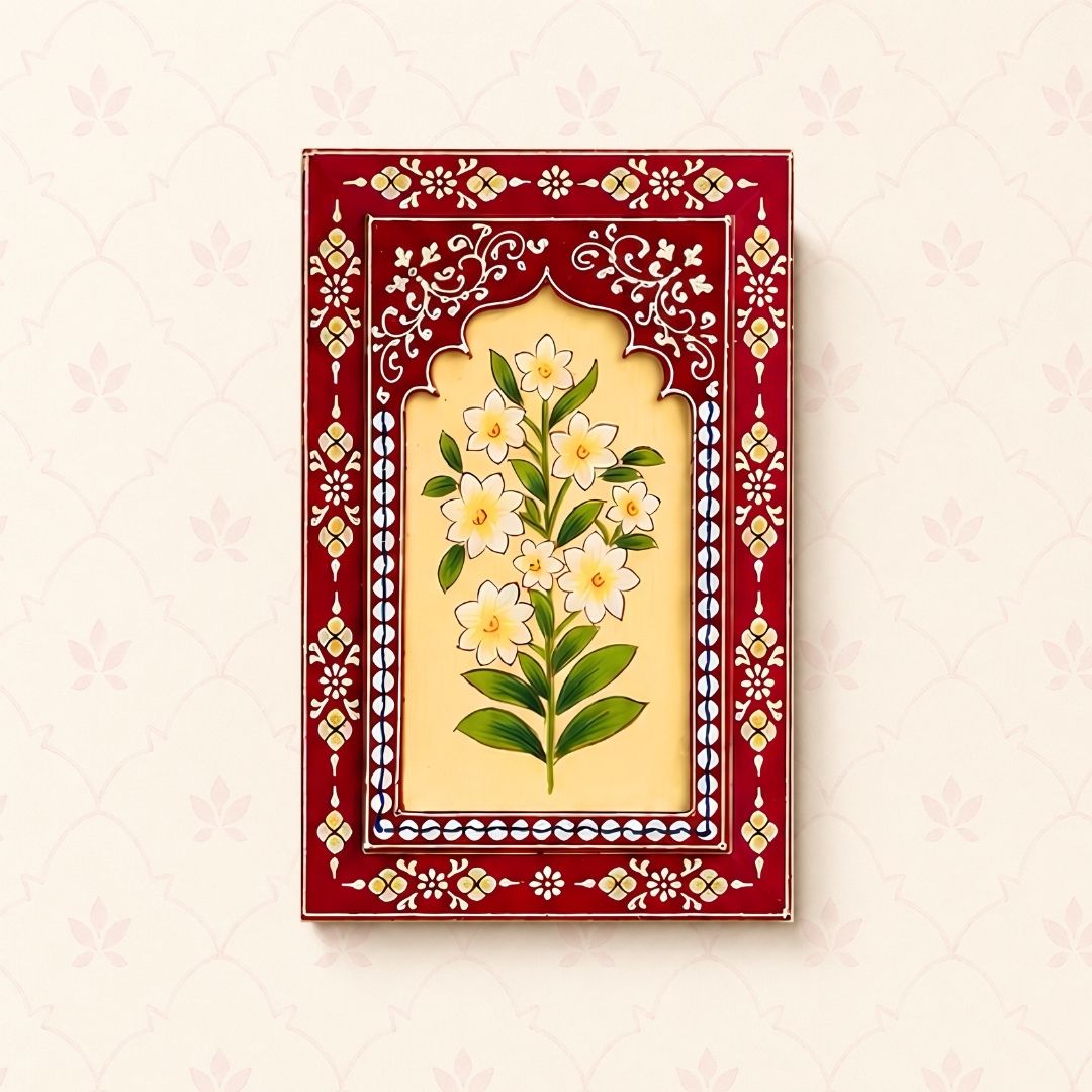 Ruby Bloom Handpainted Wooden Wall Frames (Set Of 3) (12x8 inch)