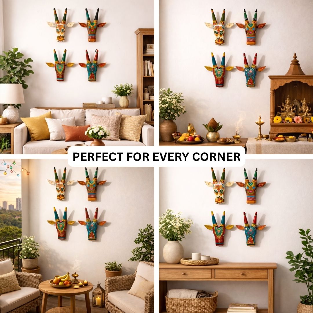 Set Of 4 - Cow Wall Decor