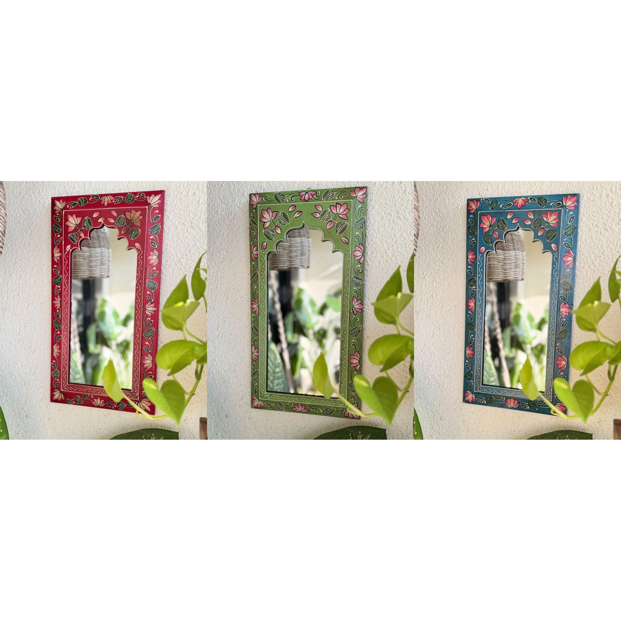 Set of 3 Wooden Mirrors