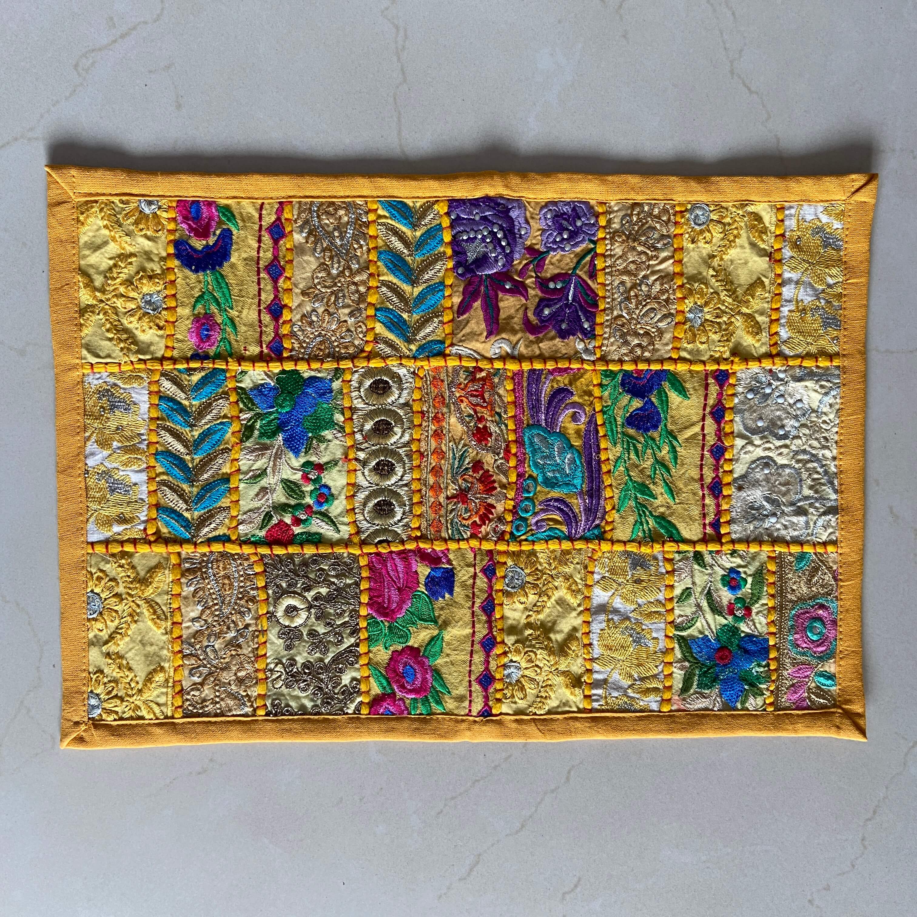 Yellow Patchwork Table Mats (Set of 2)