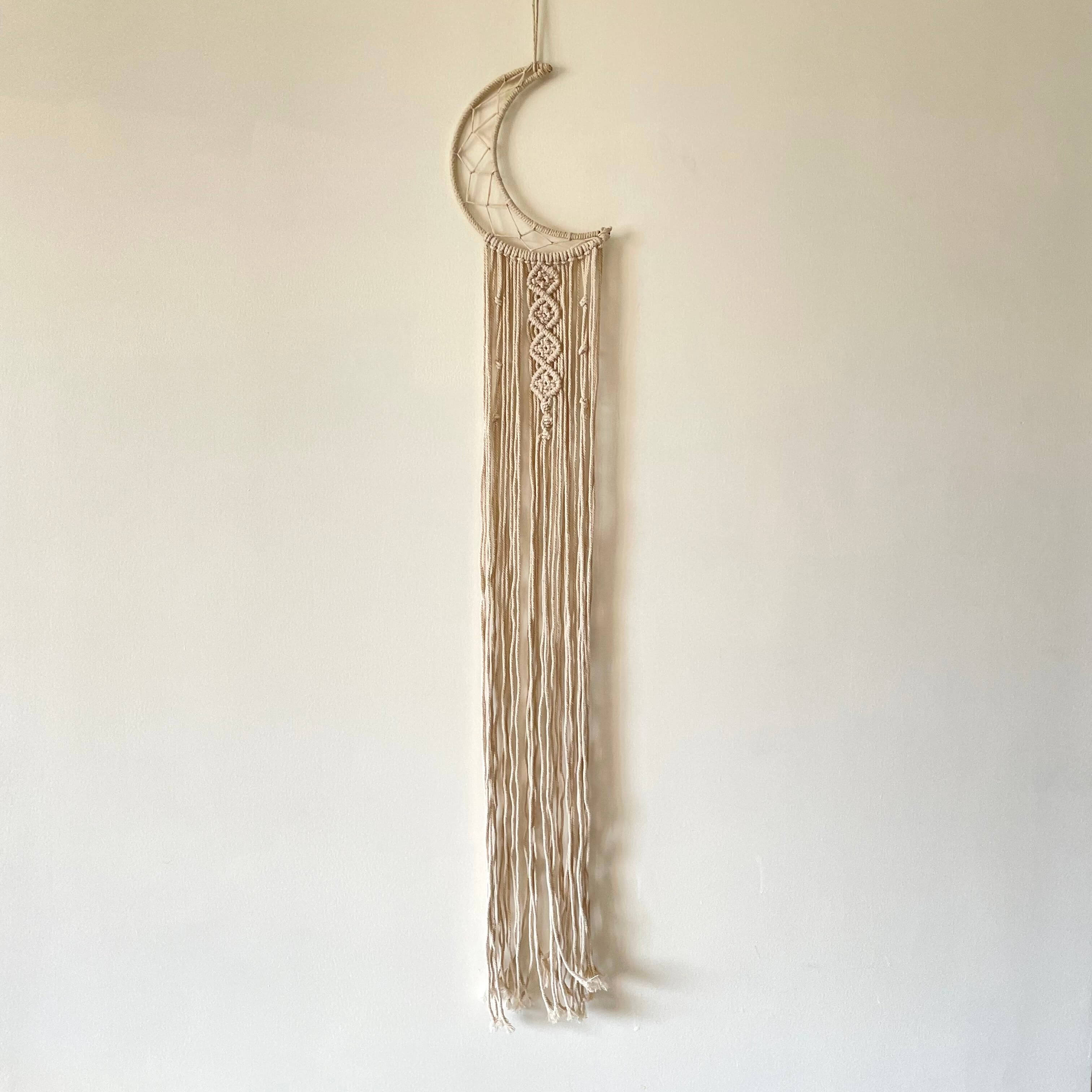 Macrame Moon Dreamcatcher Wall Hanging