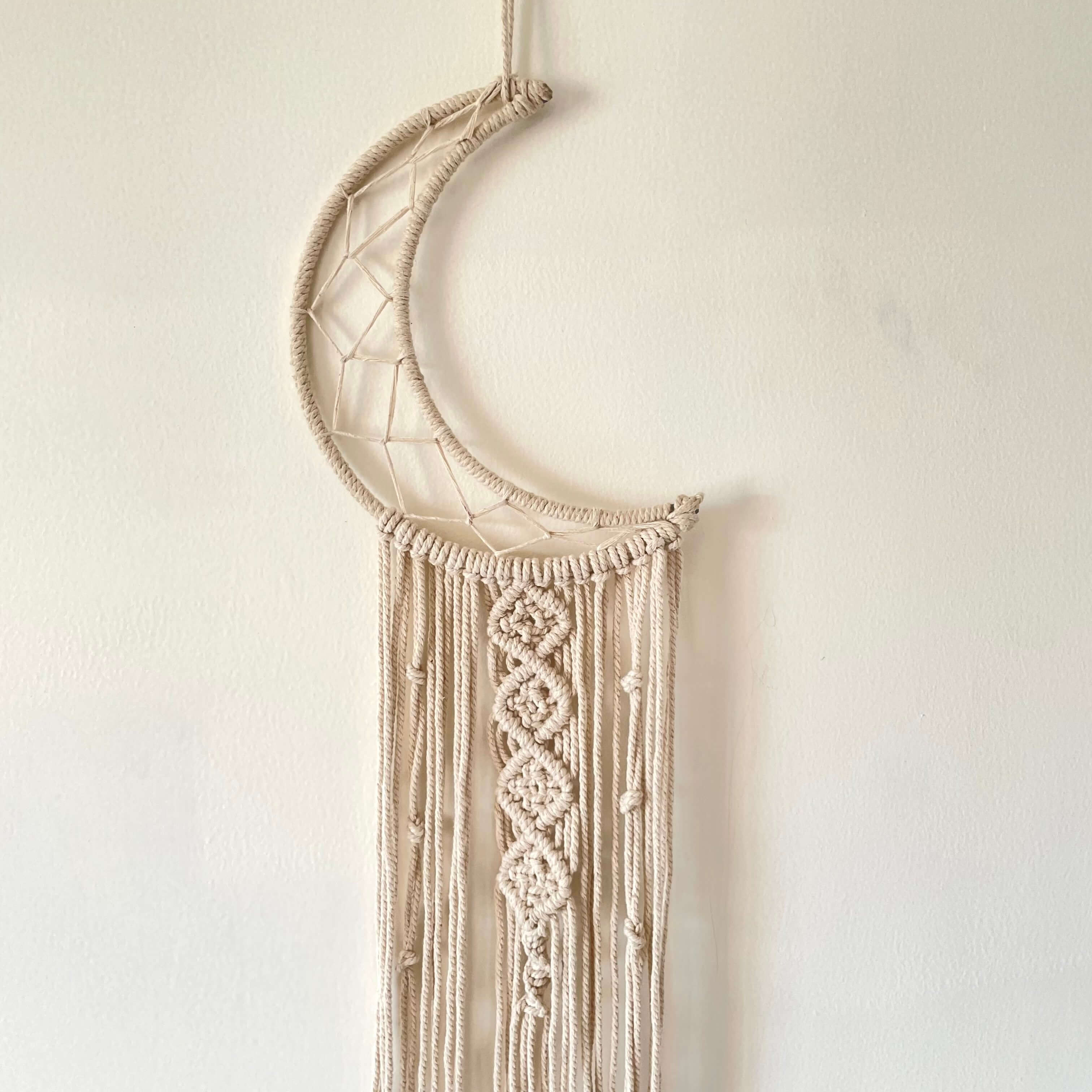 Macrame Moon Dreamcatcher Wall Hanging