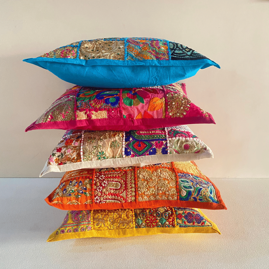 Multicolor - Tagai Patchwork Cushion Cover (16 x 16 in) 54