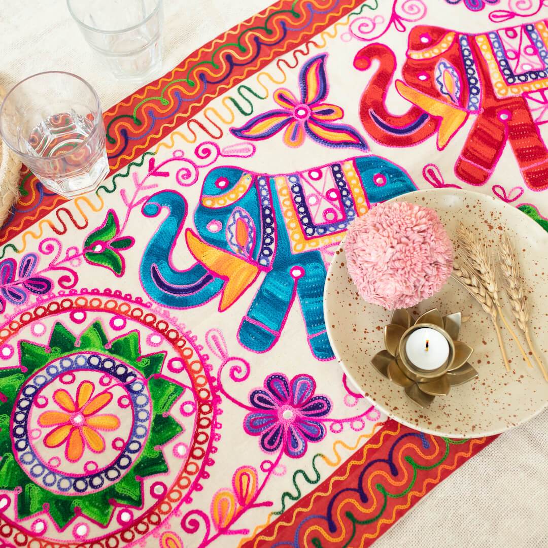 Atrangi Studio Elephant Designer Table Runner