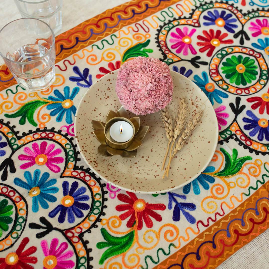 Atrangi Studio Flower Designer Table Runner